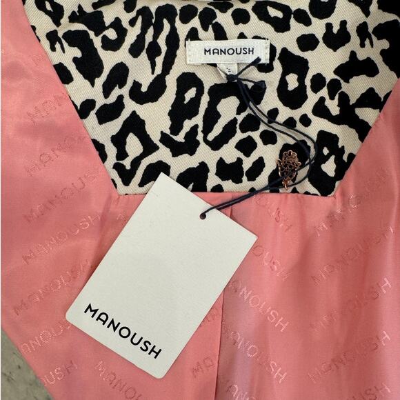 MANOUSH Cream Animal Print Trench Coat w/Tags - Picture 10 of 10